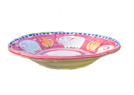 Vietri Ceramic Shallow Bowl 9": Pig/Porco (Brand New - Made in Italy) Campagna