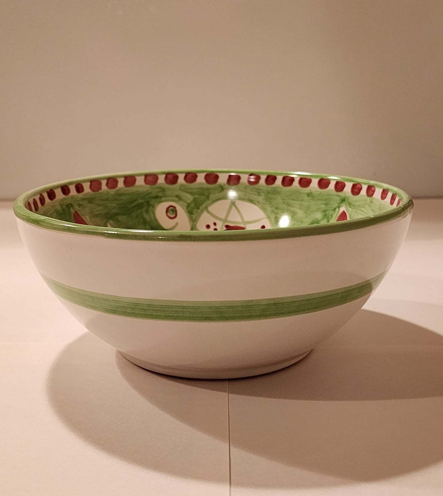 Vietri Bowls Ceramic 8" - Green TARTARUGA/TURTLE (New - Made in Italy)