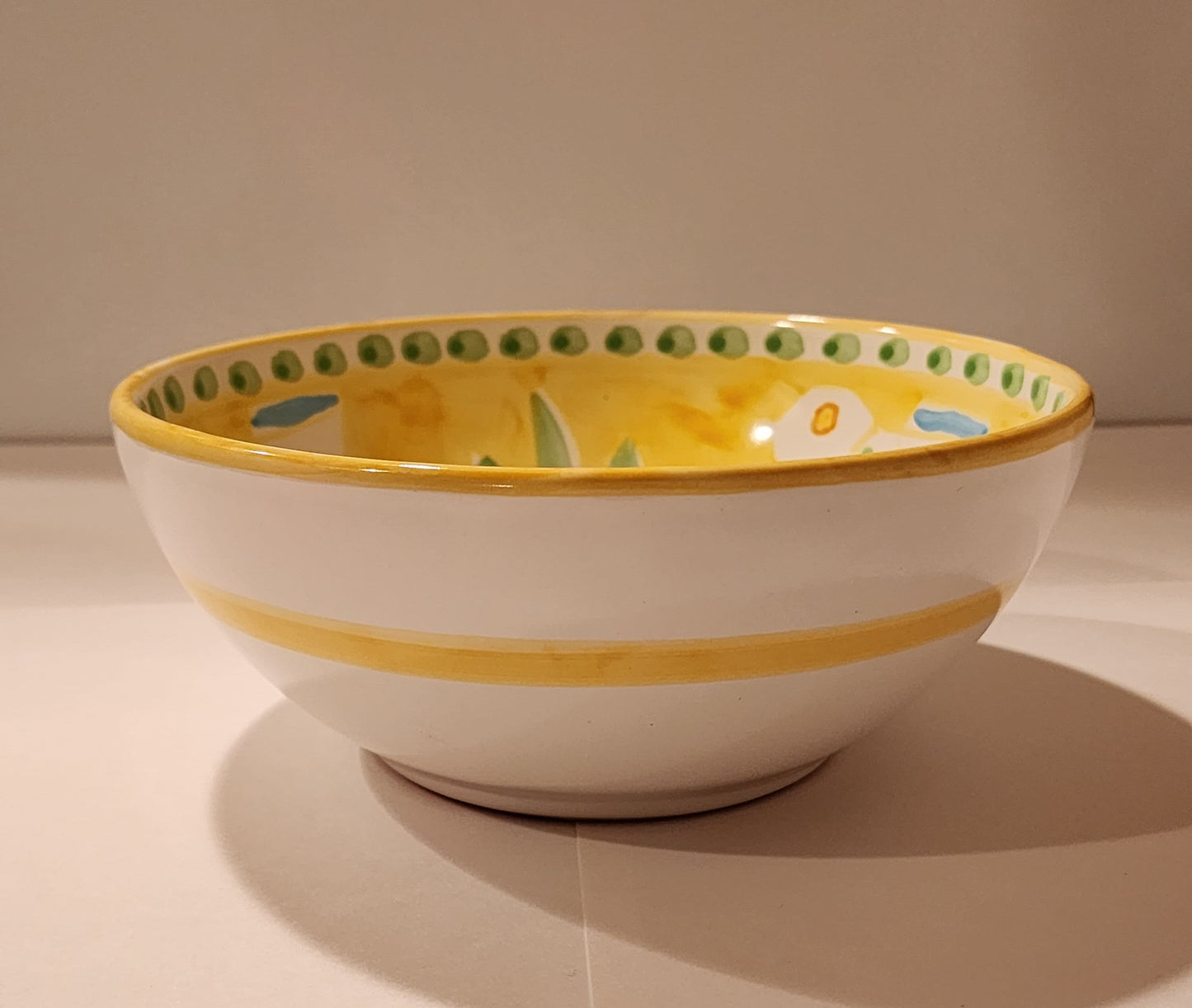 Vietri Bowls Ceramic 8" - Yellow UCCELLO/BIRD (New - Made in Italy)