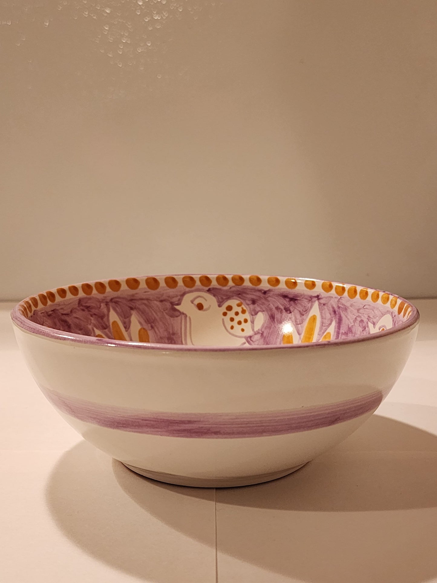 Vietri Bowls Ceramic 8" - Purple PULCINO/CHICK (New - Made in Italy)