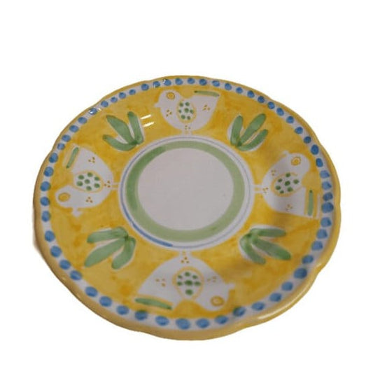 Vietri Ceramic Plates 10" - YELLOW BIRDS/UCCELLI (New - Made in Italy) Campagna