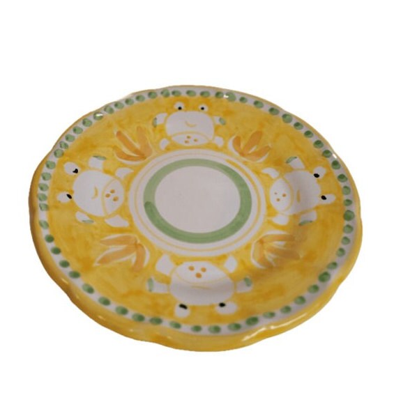 Vietri Ceramic Plates 10" - YELLOW Crab/Granchio (New - Made in Italy) Campagna