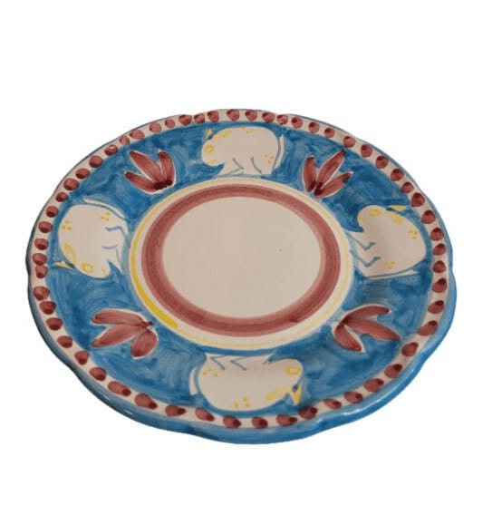 Vietri Ceramic Plates 10" - BLUE Rabbit/Coniglio (New - Made in Italy) Campagna